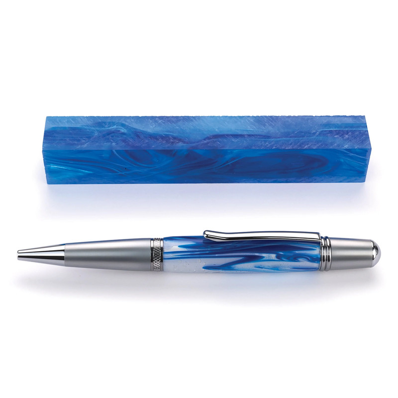 Acrylic Pen Blank - 3/4" x 3/4" x 5" - Color:Aruba Blue